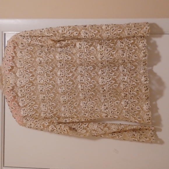 Cache Vintage lace and beaded top Chinese collar antique buttons size small - Picture 7 of 8